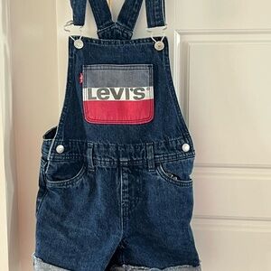 Levi's Kids Overalls - Dark Blue with Red Pocket